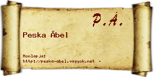 Peska Ábel névjegykártya